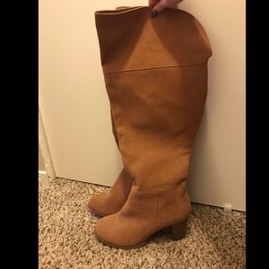 Thigh high tan shade boots